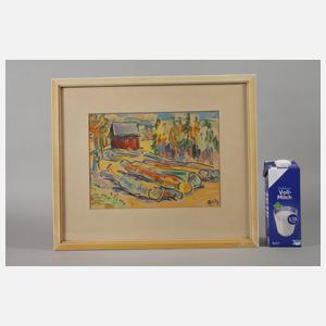 Fredo Bley, Baumstämme am Waldrand