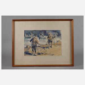 Hanns Georgi, Fischer beim Netze flicken