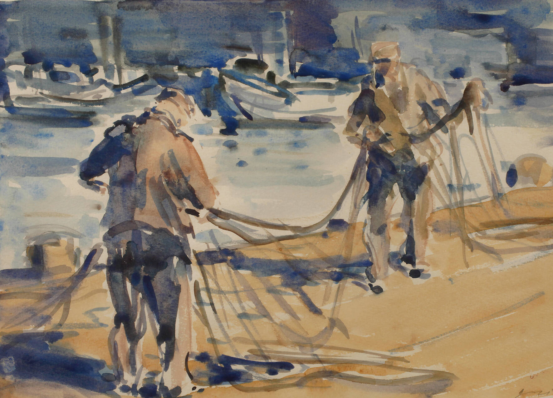 Hanns Georgi, Fischer beim Netze flicken