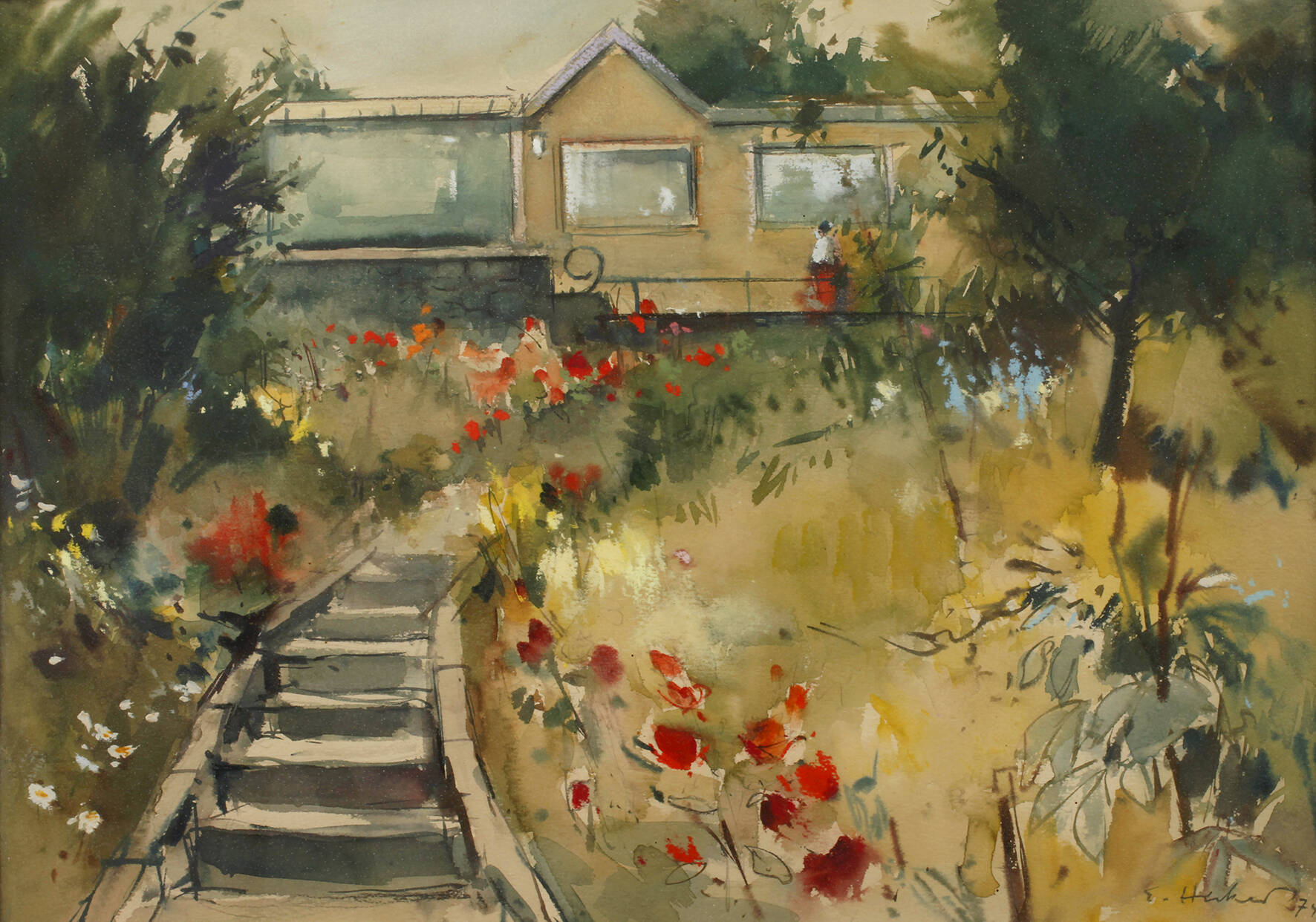 Ernst Hecker, Blick in den Garten