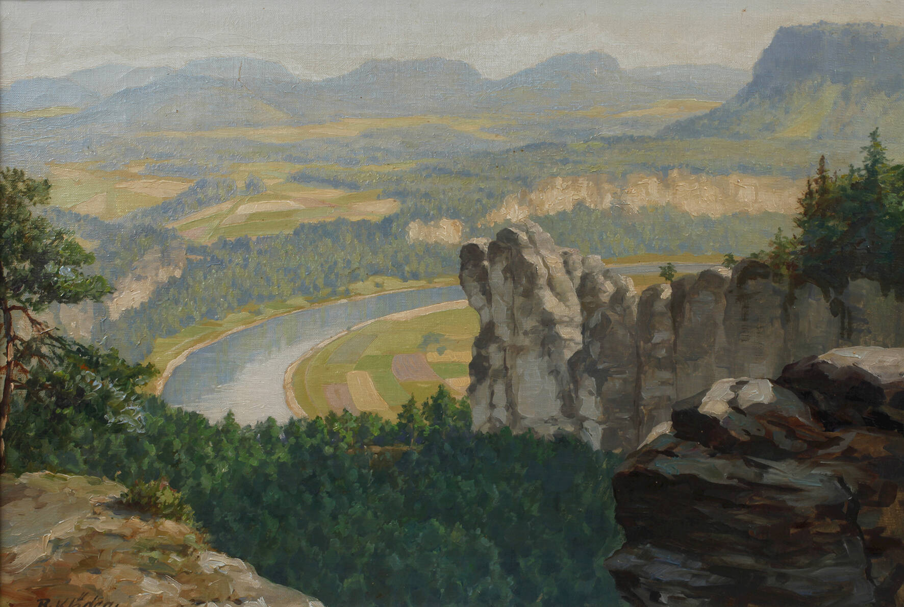 Rudolf Klöden, "Die Elbe bei Rathen"