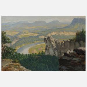 Rudolf Klöden, "Die Elbe bei Rathen"