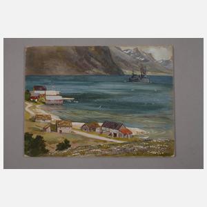 Albert Kunze, attr., Fjord in Norwegen