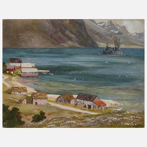 Albert Kunze, attr., Fjord in Norwegen