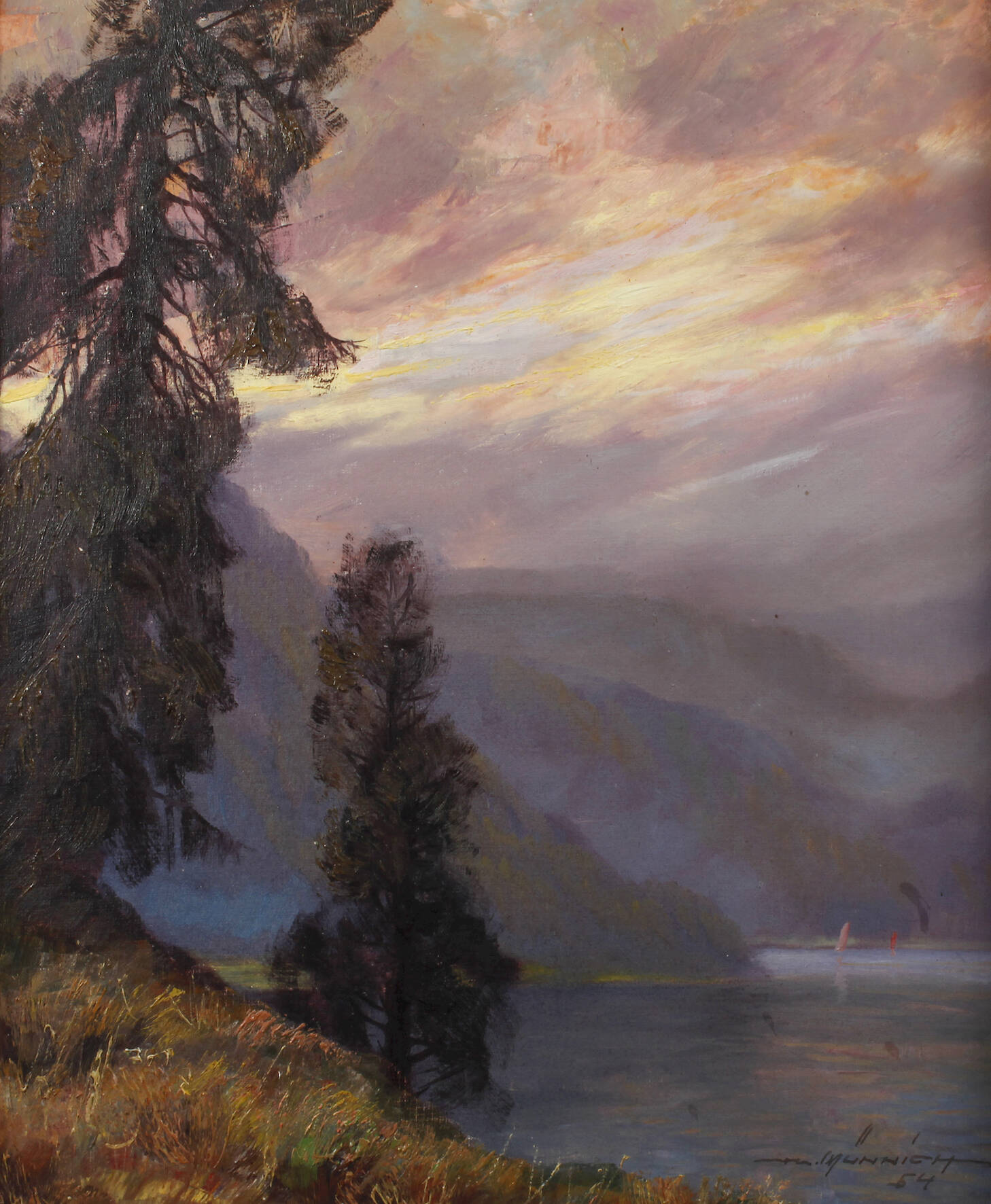 Hans Münnich, "Abend am Walchensee"