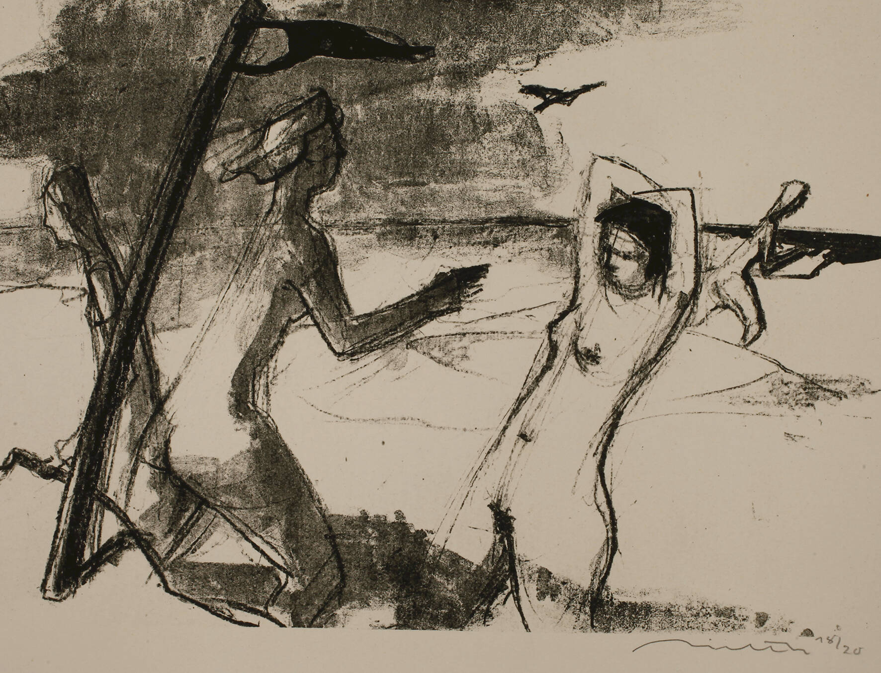 Prof. Hans Theo Richter, "Vier Figuren am Strand"