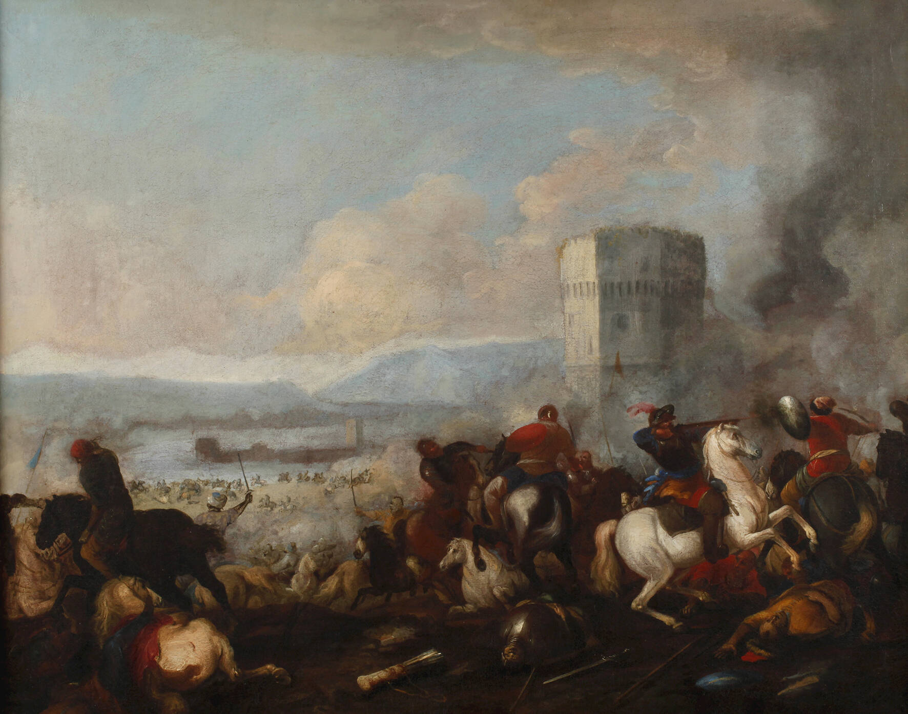 Jacques Courtois, attr., Reiterschlacht am Bosporus