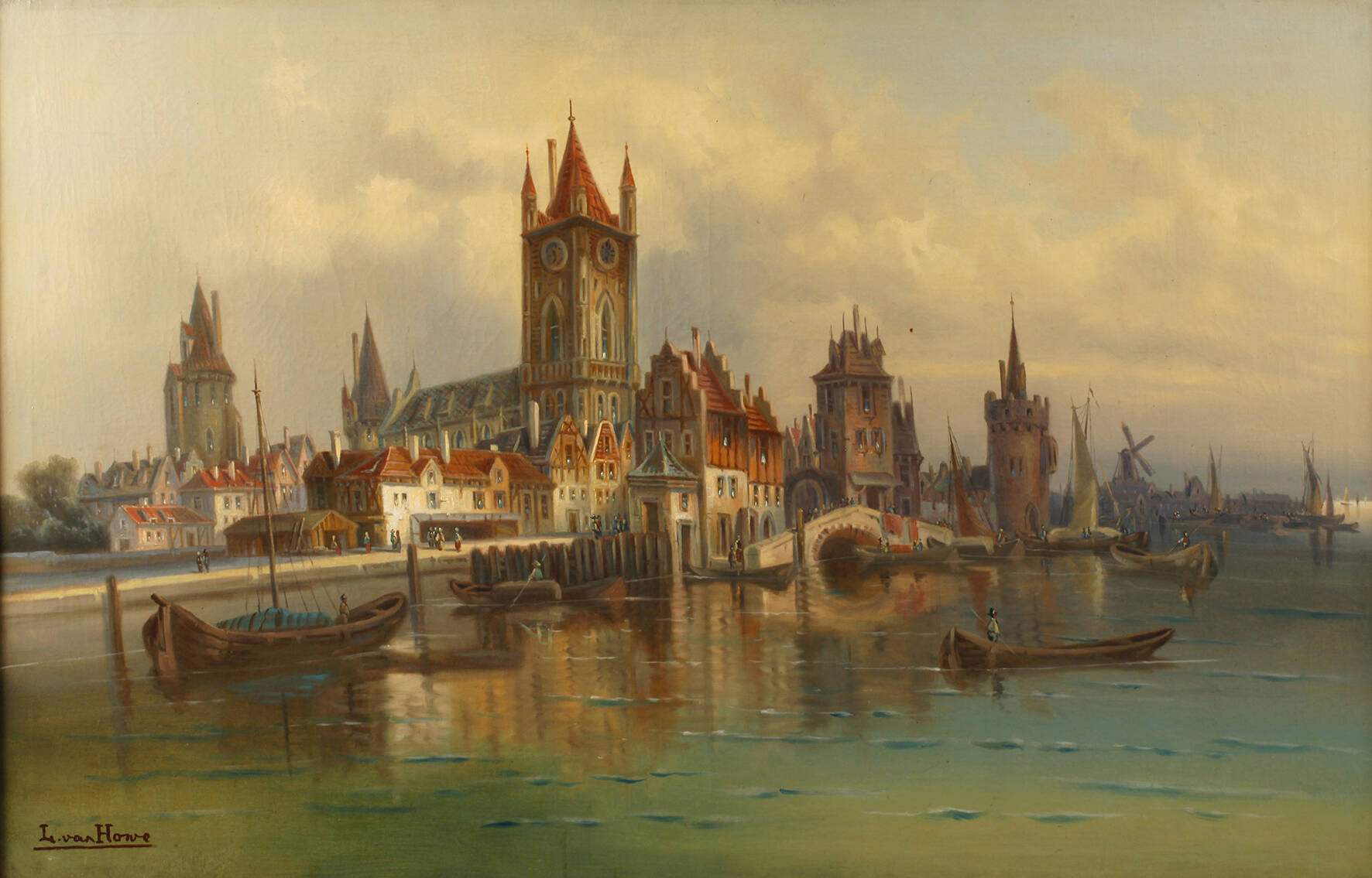 Karl Kaufmann, attr., "Holländischer Hafen"