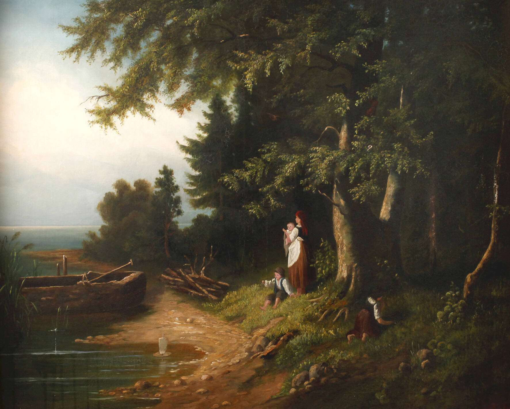 Julius Köckert, Mutter mit ihren Kindern am See