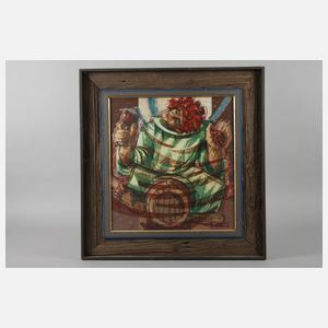 Bauer, Bacchus auf einem Fass reitend