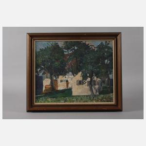 Max Beringer, Gehöft unter Bäumen