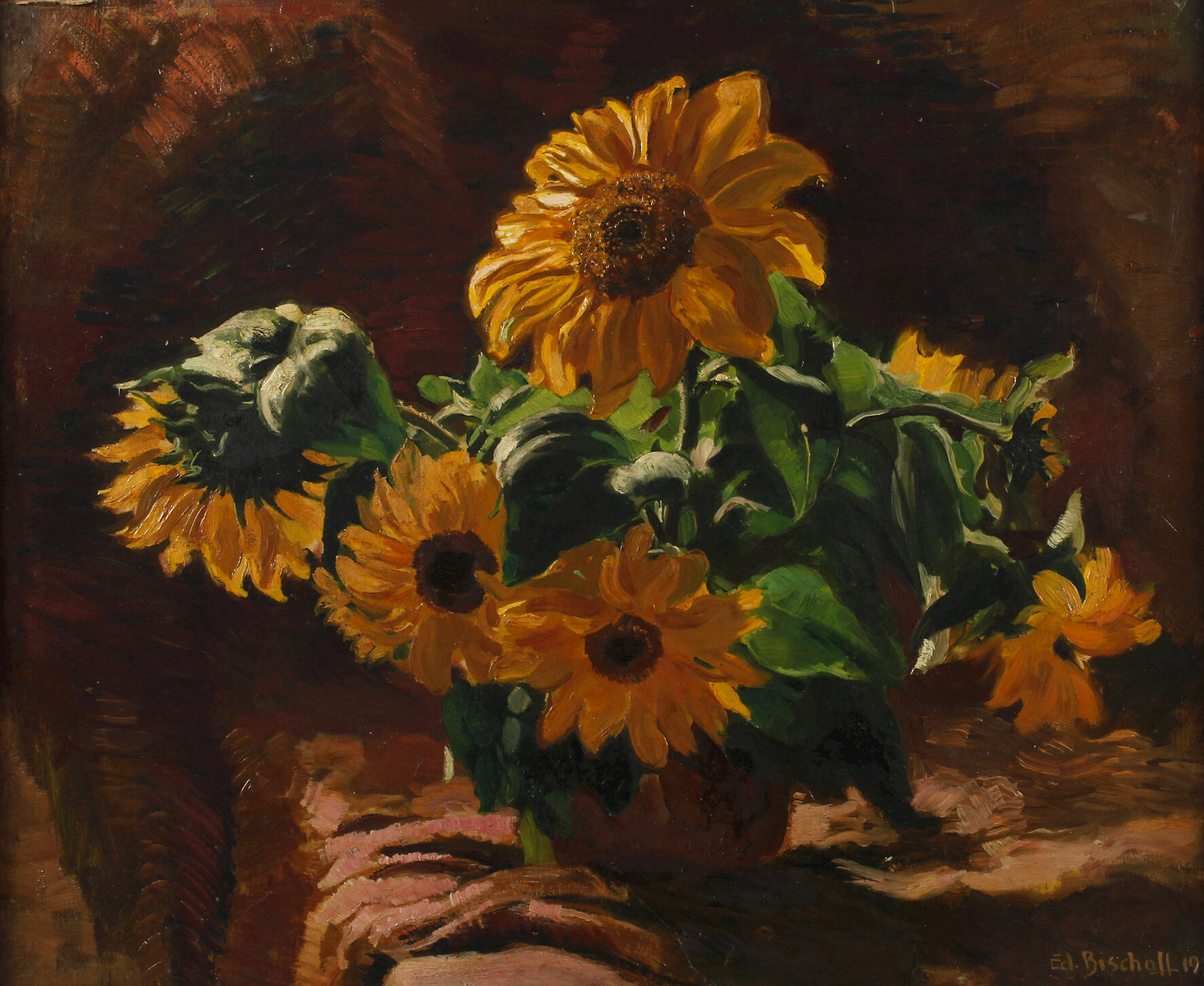 Prof. Eduard Bischof, Sonnenblumenstillleben