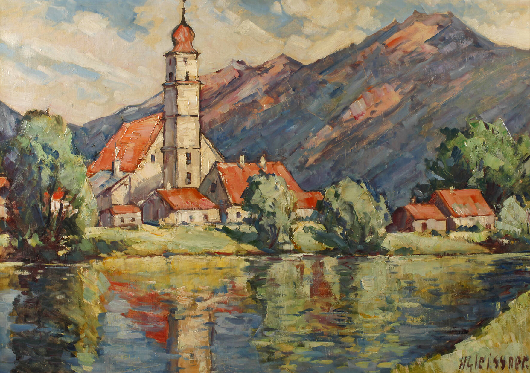 Hermann Gleissner, "Kirche in Oberammergau"