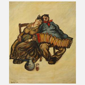 Bruno Hecker, Weinseliges Liebespaar