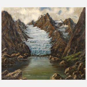 Franz Hienl-Merre, Alpenlandschaft mit Gletscher