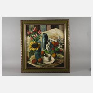 Willy Jäger, Tafelstillleben mit Sonnenblume
