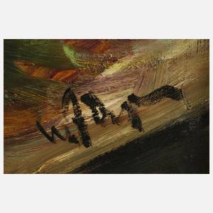 Willy Jäger, Tafelstillleben mit Sonnenblume