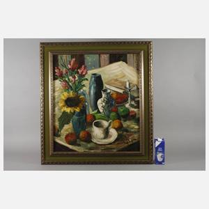 Willy Jäger, Tafelstillleben mit Sonnenblume
