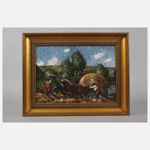 Károly Kotász, Bauern mit Pferdefuhrwerk