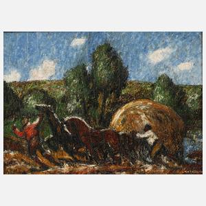 Károly Kotász, Bauern mit Pferdefuhrwerk