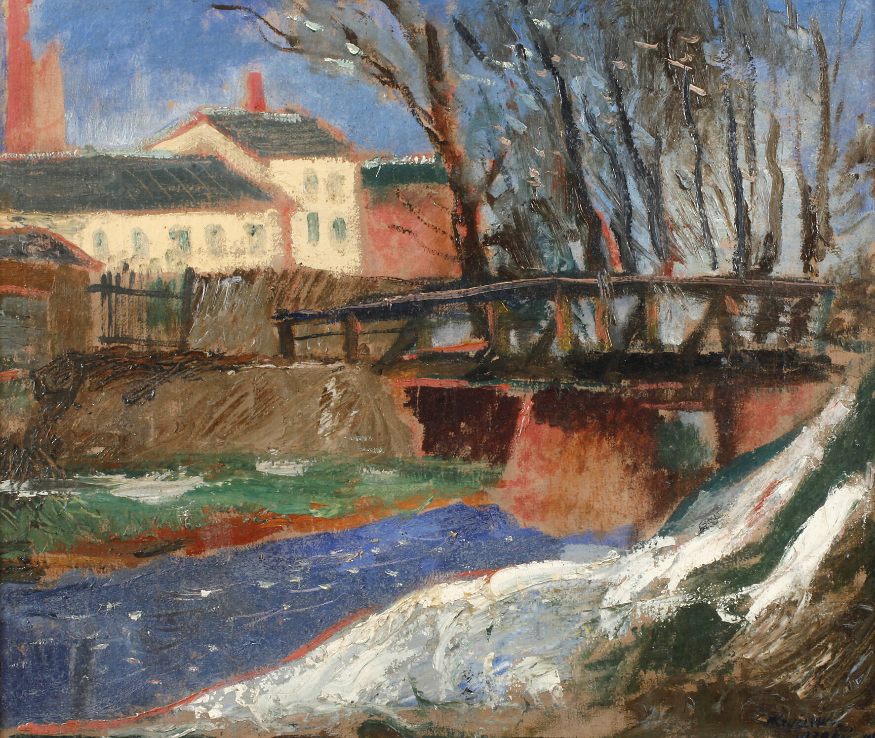 Mykola Kryčevskyj, Fluss in Stadtlandschaft