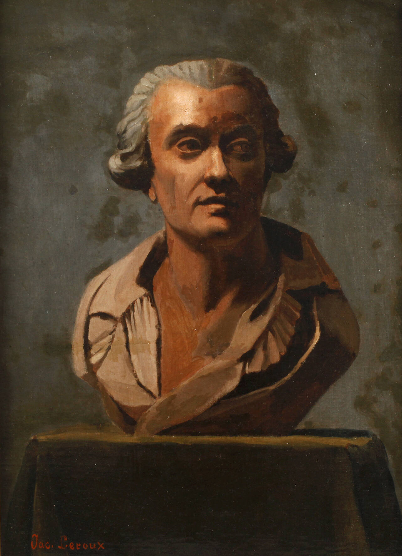 Jac. Leroux, Stillleben mit Portraitbüste