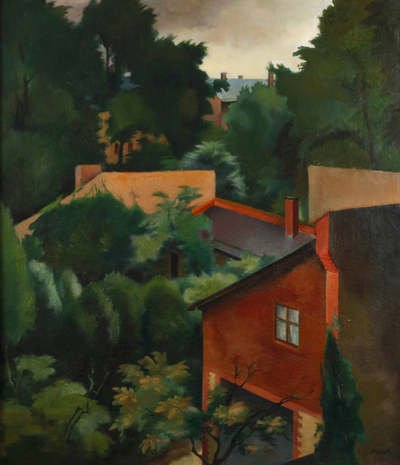 Walter Pasch, attr., Blick in den Hinterhof