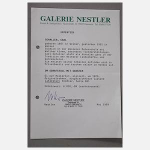 Carl Schaller, Schafstall mit Schäfer