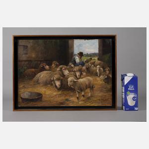 Carl Schaller, Schafstall mit Schäfer