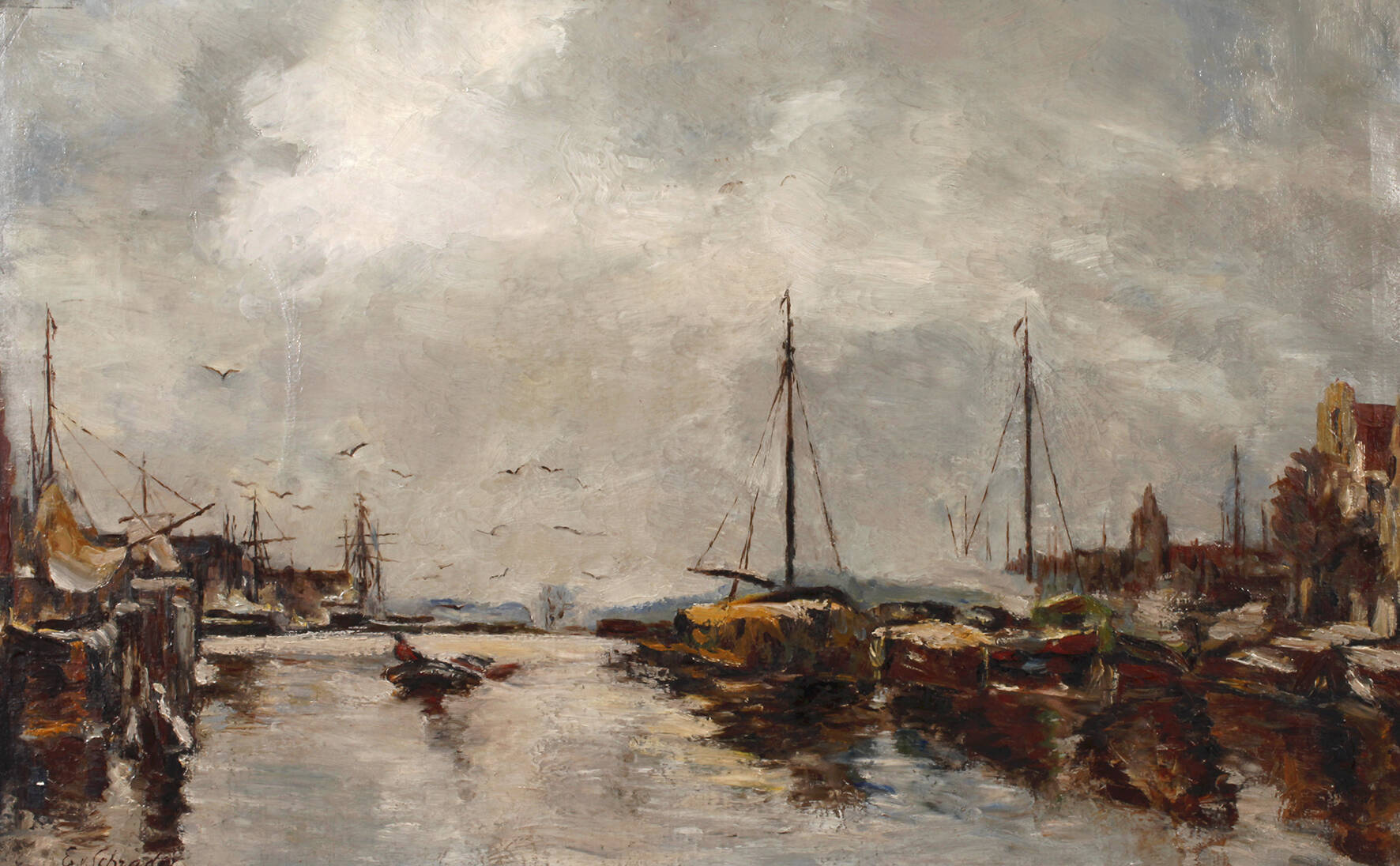 E. v. Schrader, Im Hafen von Amsterdam