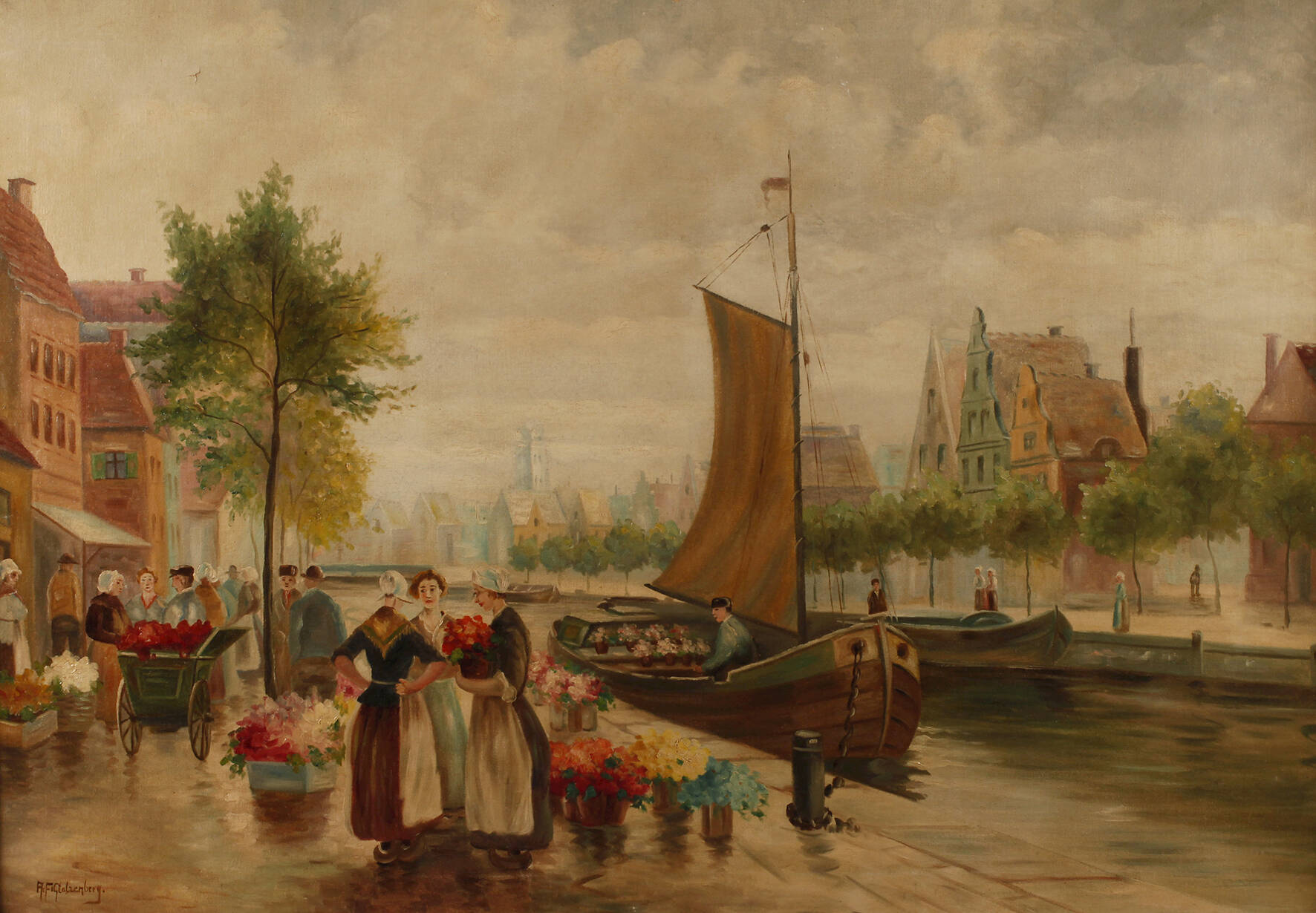 A. F. Stolzenberg, Holländischer Blumenmarkt