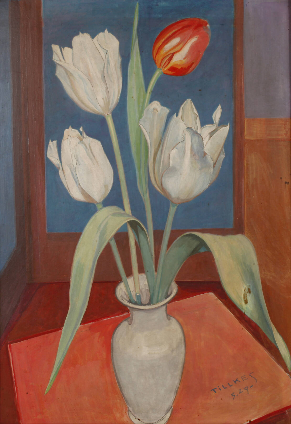 Otto Tillkes, "Weiße Tulpen"