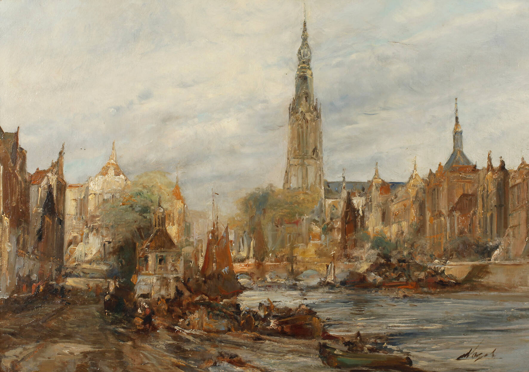 Cornelius Vogel, attr., Hafen in Holland