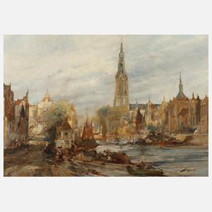 Cornelius Vogel, attr., Hafen in Holland