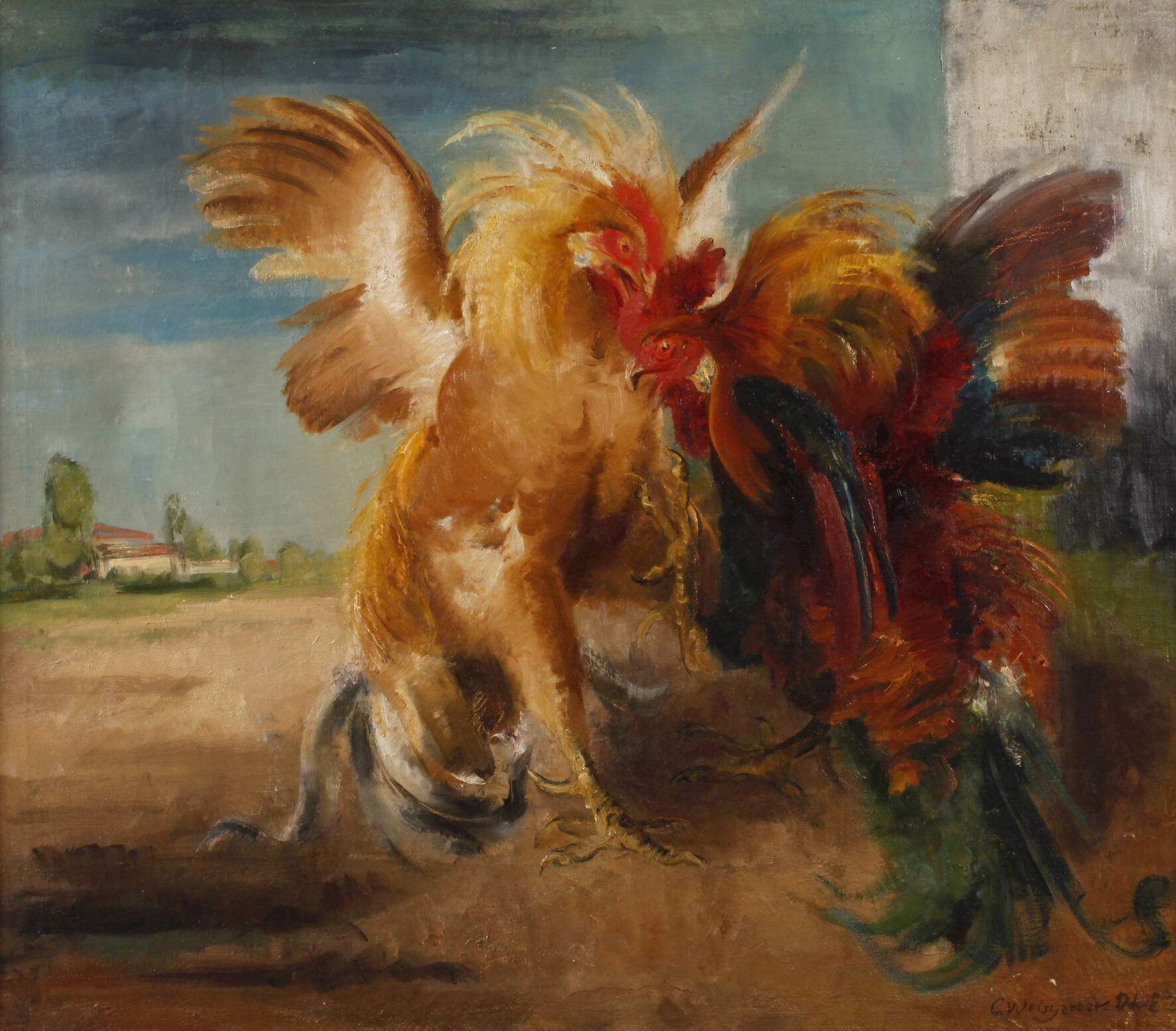 Carl Weisgerber, Hahnenkampf