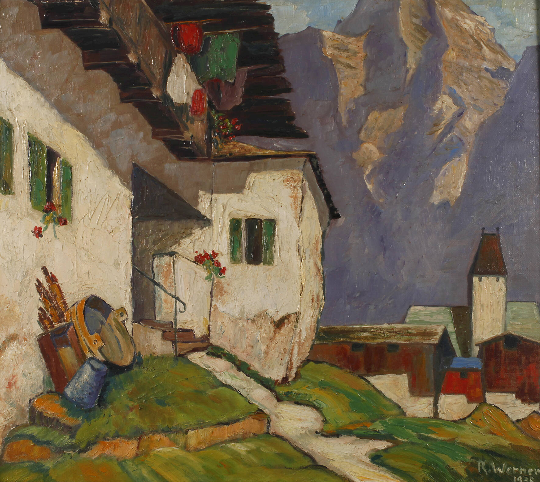 R. Werner, Dorf im Gebirge