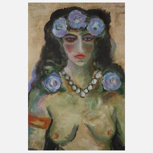 Damenakt mit Perlenkette