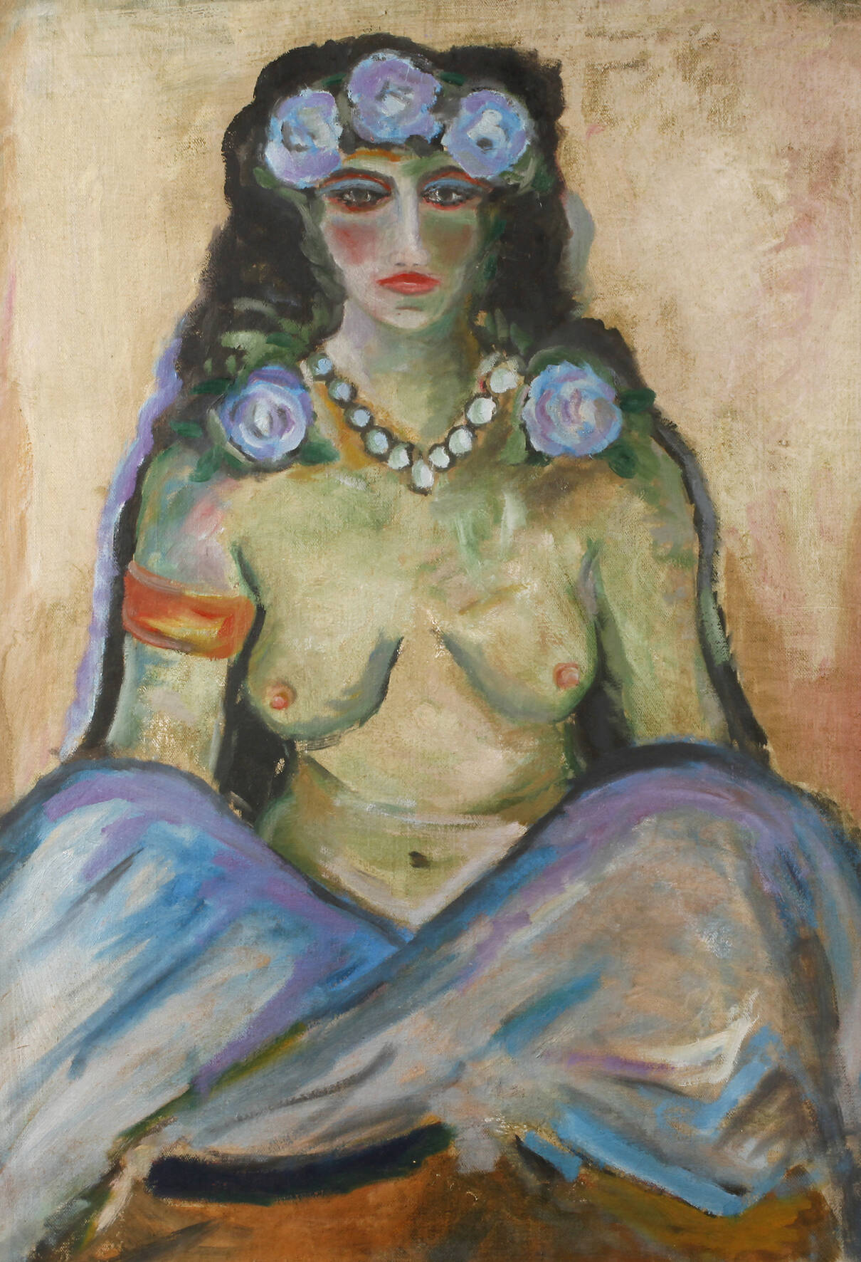 Damenakt mit Perlenkette