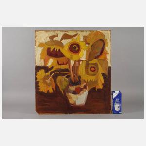 Sonnenblumen in bauchiger Vase