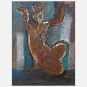 Kauernder Mädchenakt