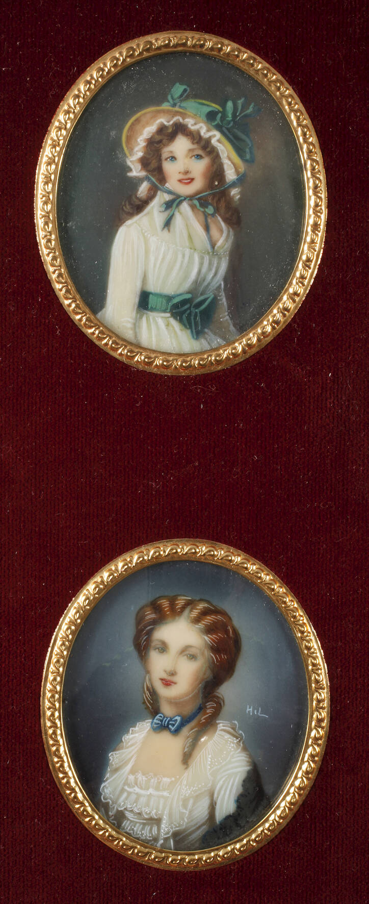 Zwei Elfenbeinminiaturen