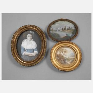 Drei Miniaturmalereien