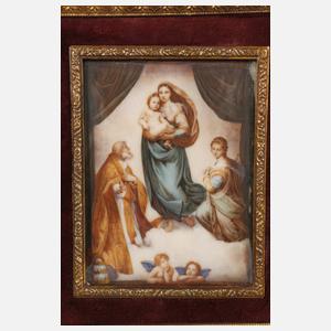 Elfenbeinminiatur Sixtinische Madonna