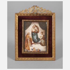 Elfenbeinminiatur Sixtinische Madonna
