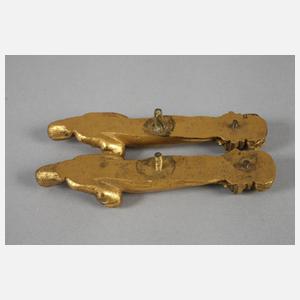 Paar figürliche Bronzebeschläge