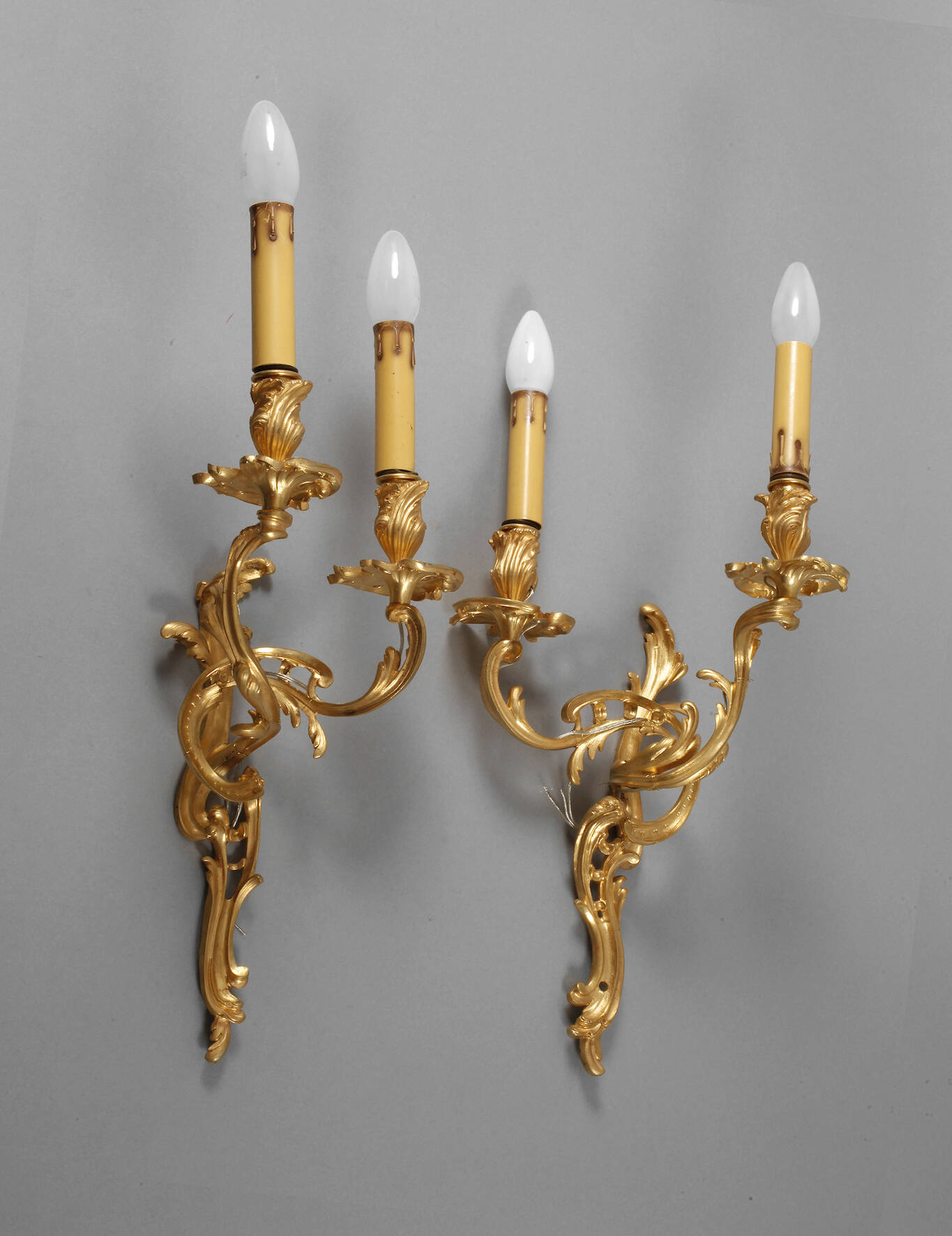 Bronze Paar Wandleuchter Rokokostil