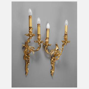 Bronze Paar Wandleuchter Rokokostil