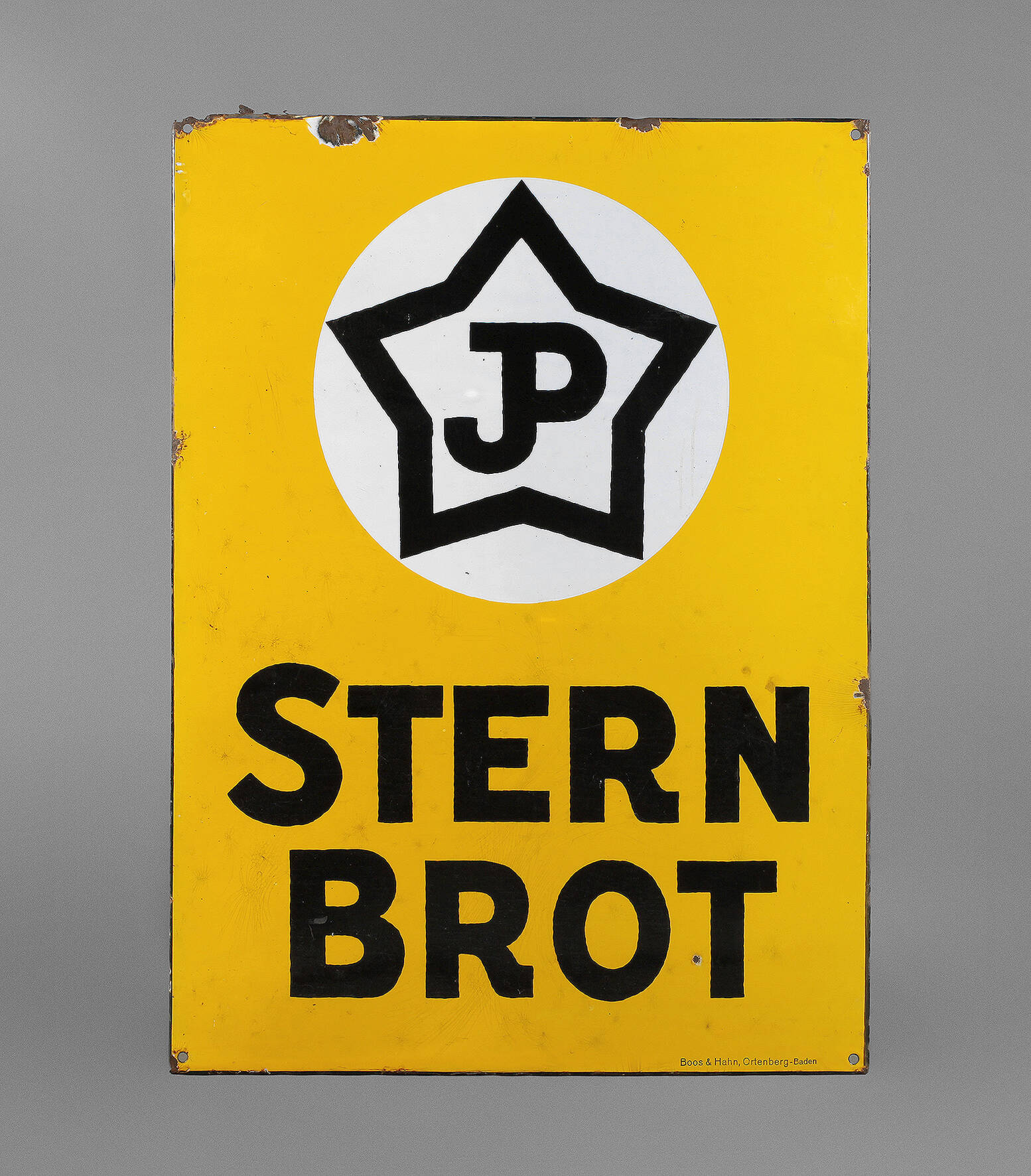 Emailleschild Stern Brot