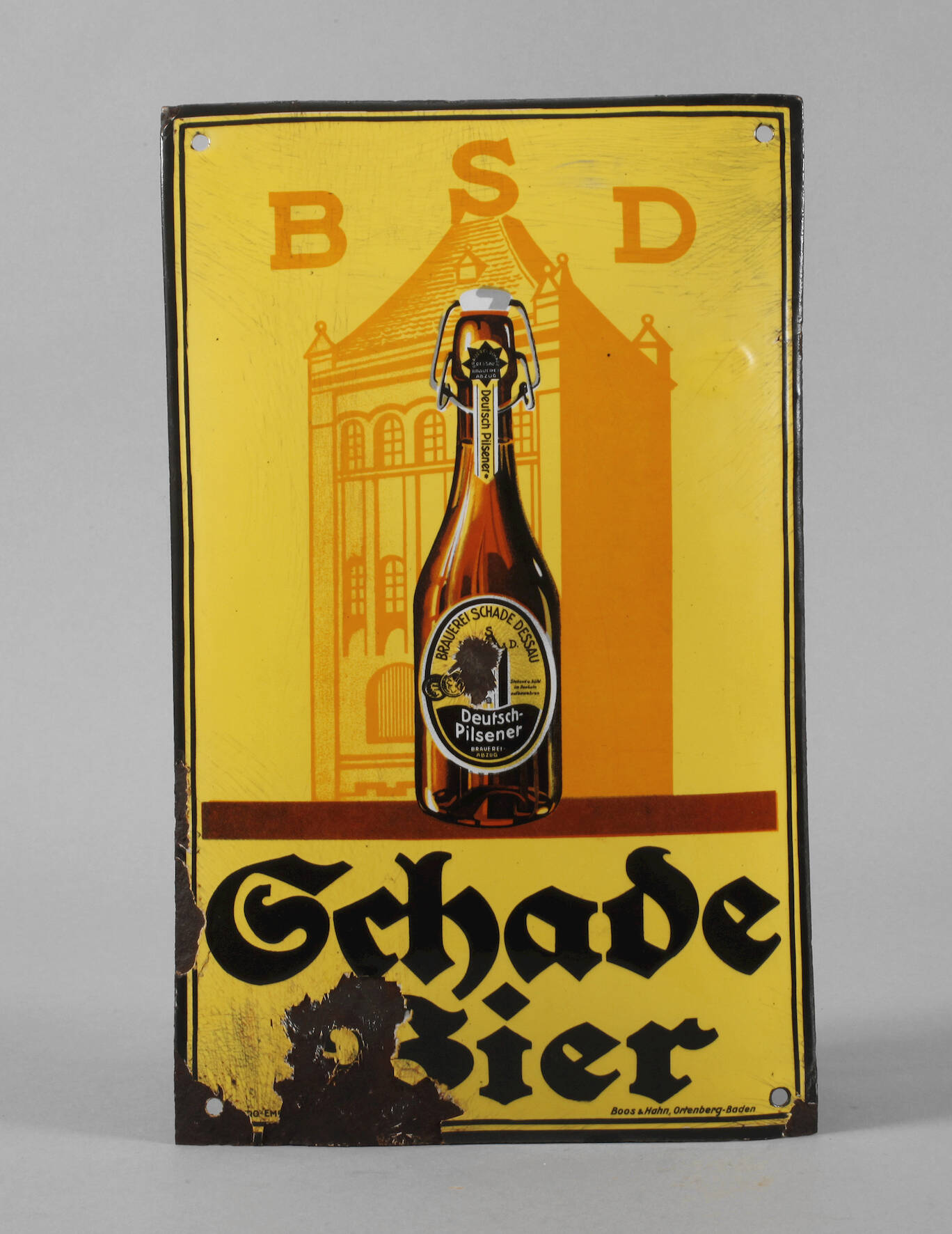 Emailleschild Brauerei Schade