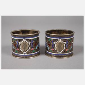 Paar Serviettenringe Silber